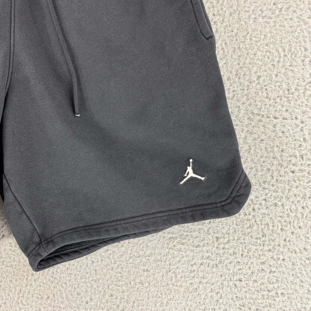 Jordan Fleece Shorts Mens M Black Jumpman Logo Drawstring Pockets‎ Athletic
